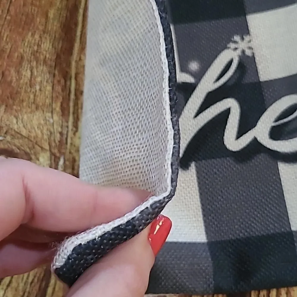 ♡♡♡ ♡Holiday Black Plaid Pillow Cover 